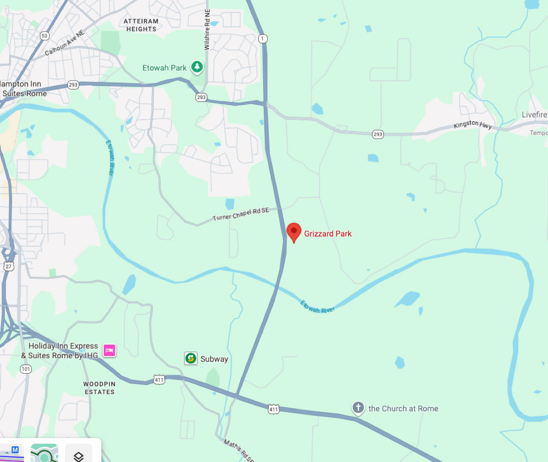 Gizzard Park Location Map